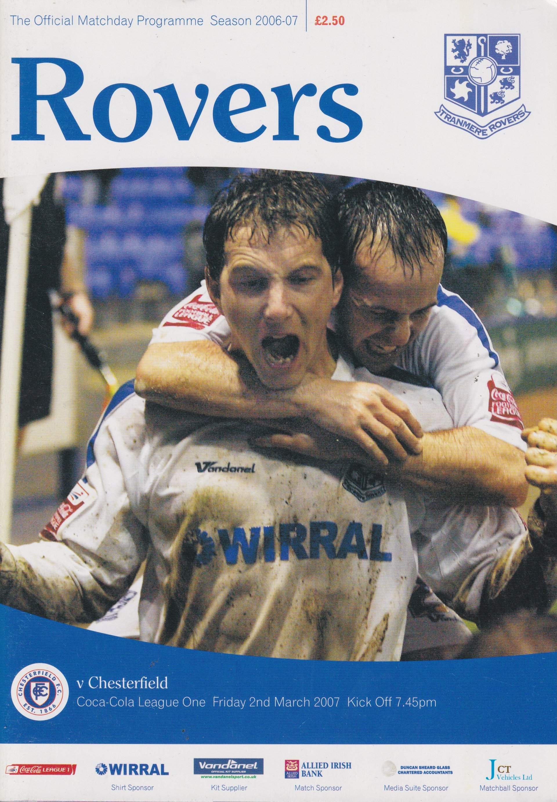 Tranmere Rovers v Chesterfield match programme
